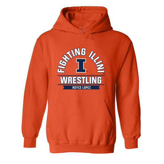 Illinois - NCAA Wrestling : Royce Lopez - Classic Fashion Shersey Hooded Sweatshirt-0