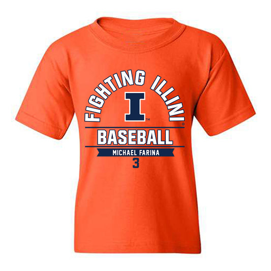 Illinois - NCAA Baseball : Michael Farina - Classic Fashion Shersey Youth T-Shirt-0