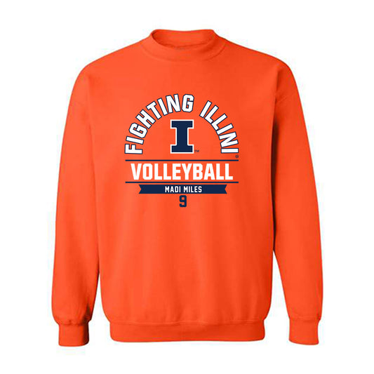 Illinois - NCAA Women's Volleyball : Madi Miles - Classic Fashion Shersey Crewneck Sweatshirt-0