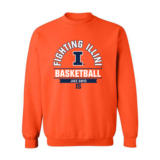Illinois - NCAA Men's Basketball : Jake Davis - Classic Fashion Shersey Crewneck Sweatshirt-0