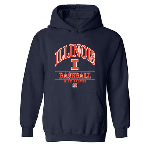 Illinois - NCAA Baseball : Nick Groves - Classic Fashion Shersey Hooded Sweatshirt-0