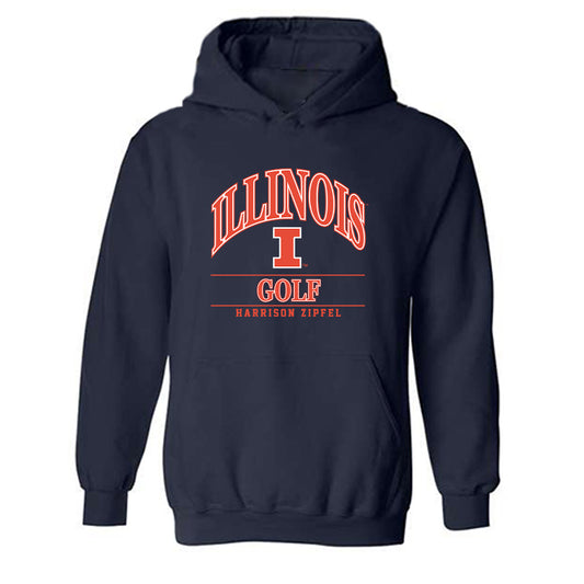 Illinois - NCAA Men's Golf : Harrison Zipfel - Classic Fashion Shersey Hooded Sweatshirt-0
