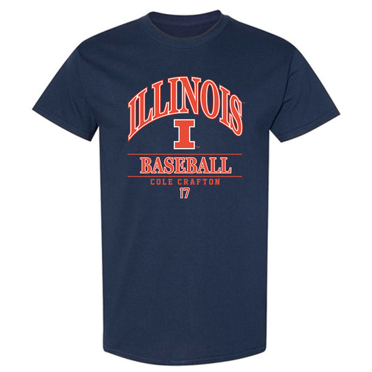 Illinois - NCAA Baseball : Cole Crafton - Classic Fashion Shersey T-Shirt-0