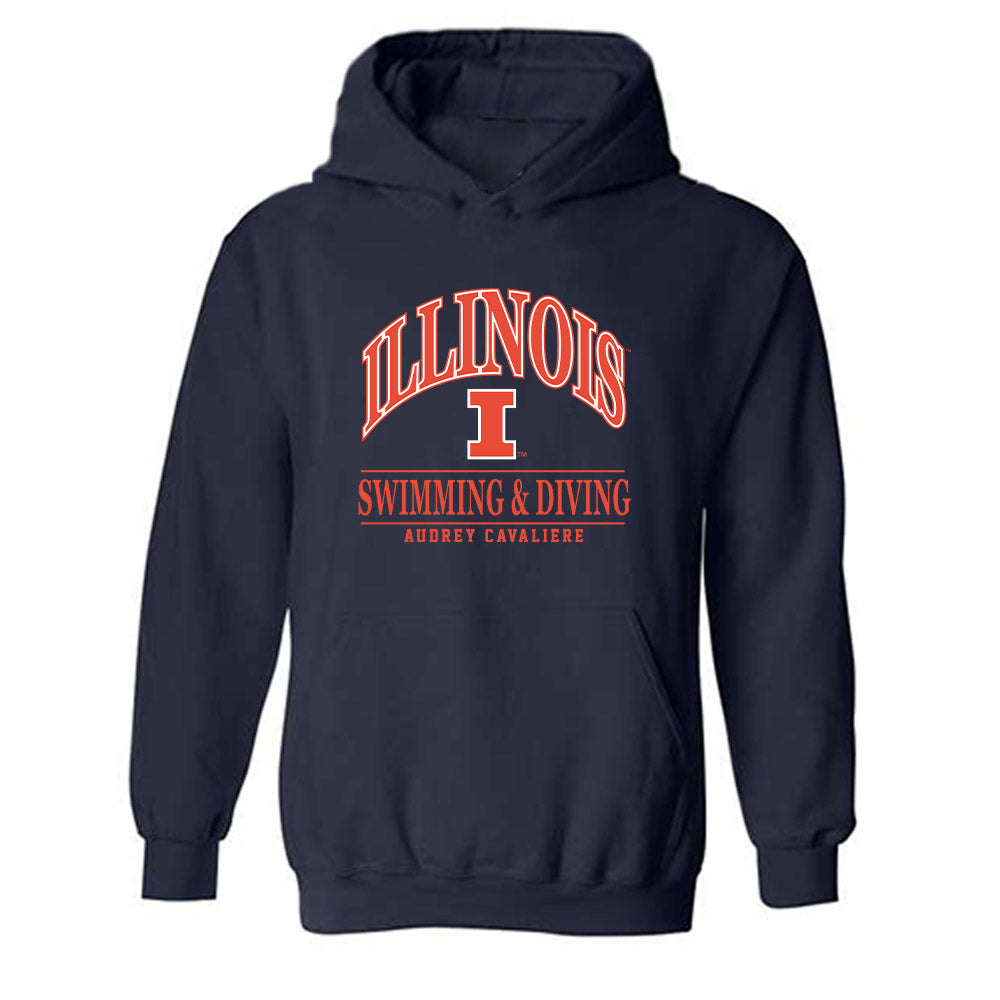 Illinois - NCAA Women's Swimming & Diving : Audrey Cavaliere - Classic Fashion Shersey Hooded Sweatshirt-0