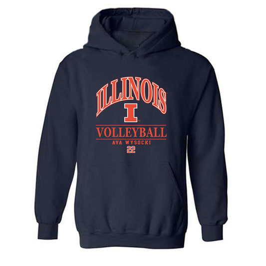 Illinois - NCAA Women's Volleyball : Ava Wysocki - Classic Fashion Shersey Hooded Sweatshirt-0