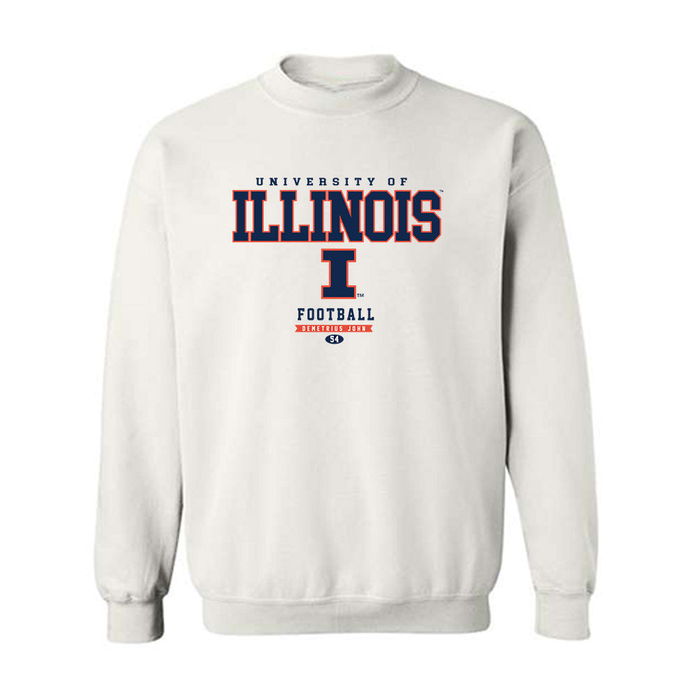 Illinois - NCAA Football : Demetrius John - Classic Fashion Shersey Crewneck Sweatshirt-0