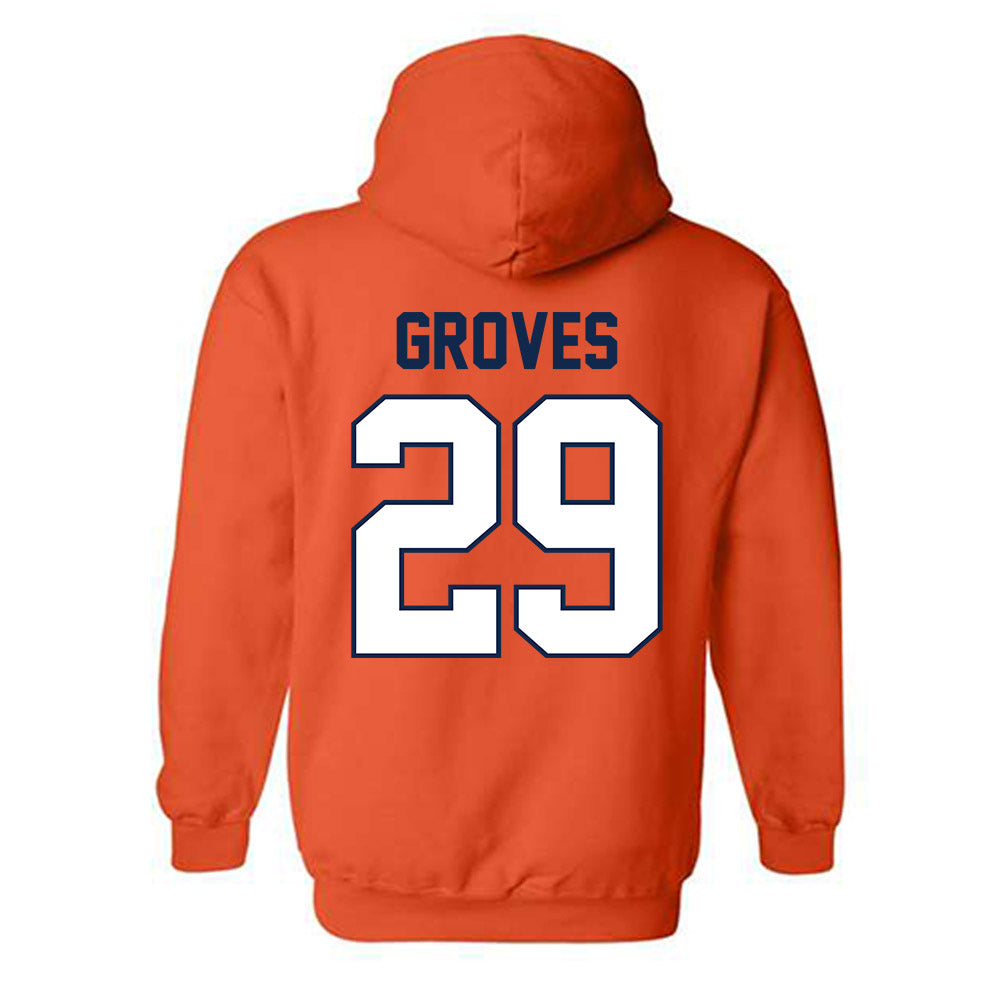 Illinois - NCAA Baseball : Nick Groves - Sports Shersey Hooded Sweatshirt-1