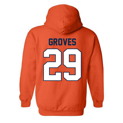 Illinois - NCAA Baseball : Nick Groves - Sports Shersey Hooded Sweatshirt-1