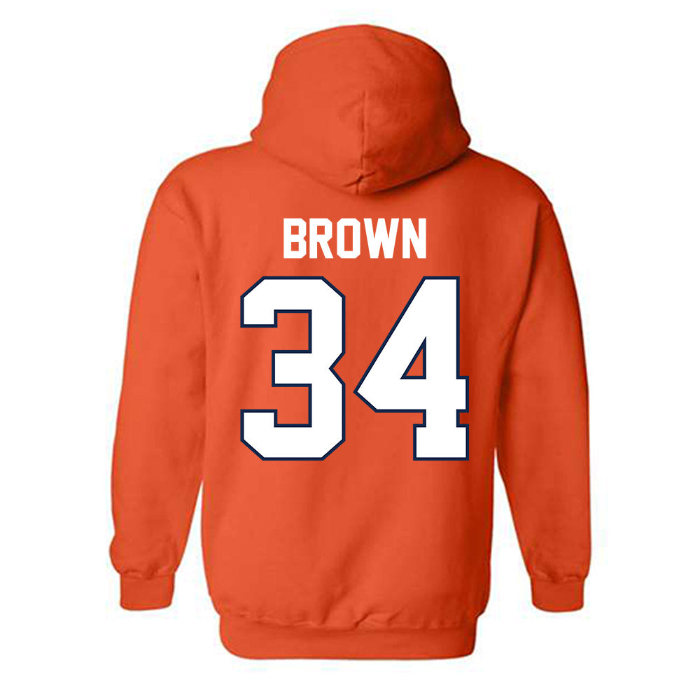 Illinois - NCAA Men's Basketball : Ethan Brown - Sports Shersey Hooded Sweatshirt-1