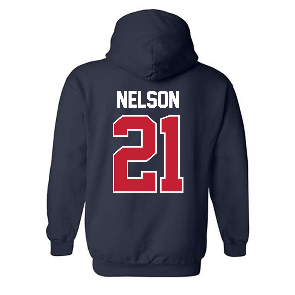 Arizona - NCAA Men's Basketball : Evan Nelson - Sports Shersey Hooded Sweatshirt-1