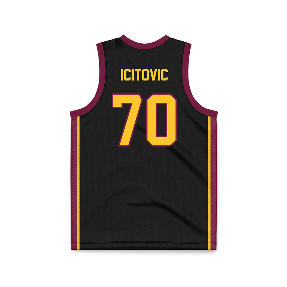 Arizona State - NCAA Men's Basketball : Jovan Icitovic - Black Basketball Jersey-1