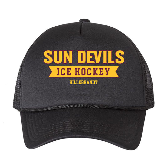 Arizona State - NCAA Men's Ice Hockey : Sam Hillebrandt - Trucker Hat-0