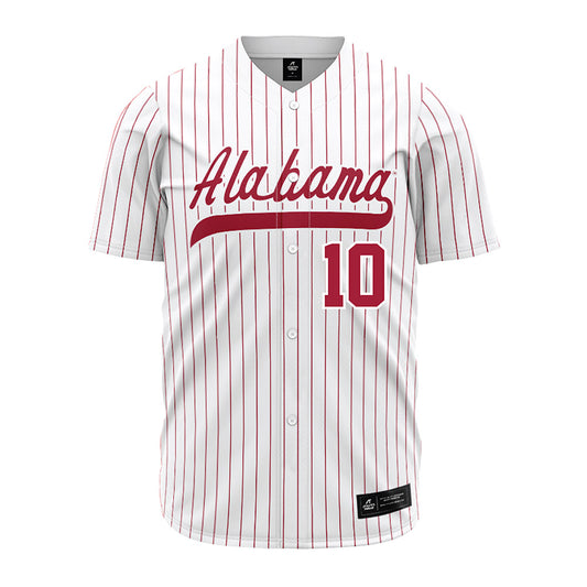Alabama - NCAA Softball : Abby Duchscherer - Softball Jersey White Pinstripe