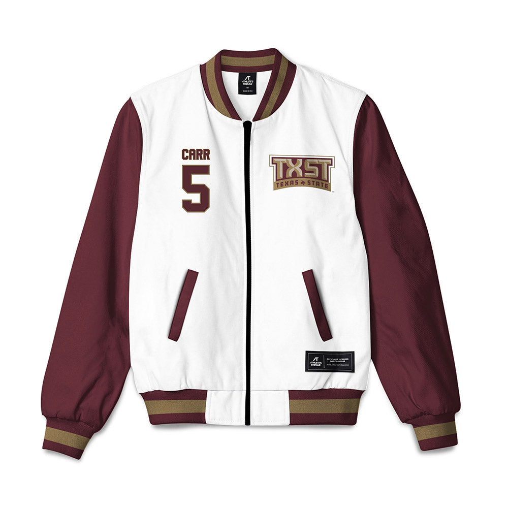 Texas State - NCAA Women's Basketball : Addison Carr - Bomber Jacket-0