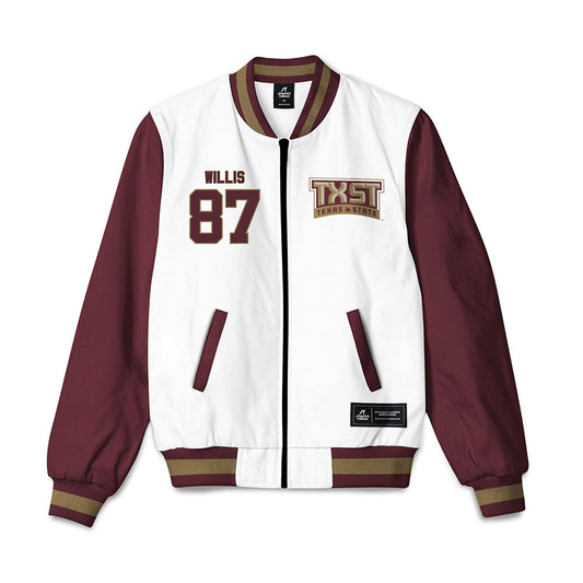 Texas State - NCAA Football : Kristopher Willis - Bomber Jacket-0