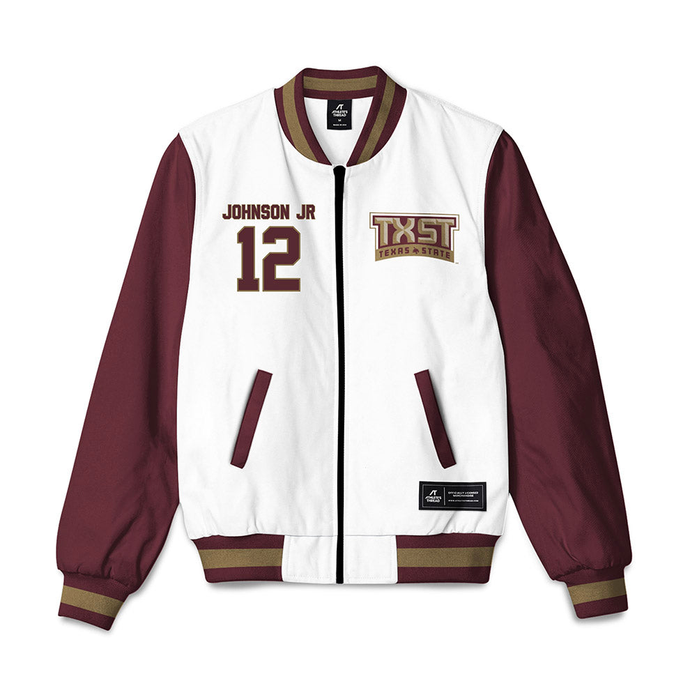 Texas State - NCAA Football : Lorenzo Johnson Jr - Bomber Jacket-0