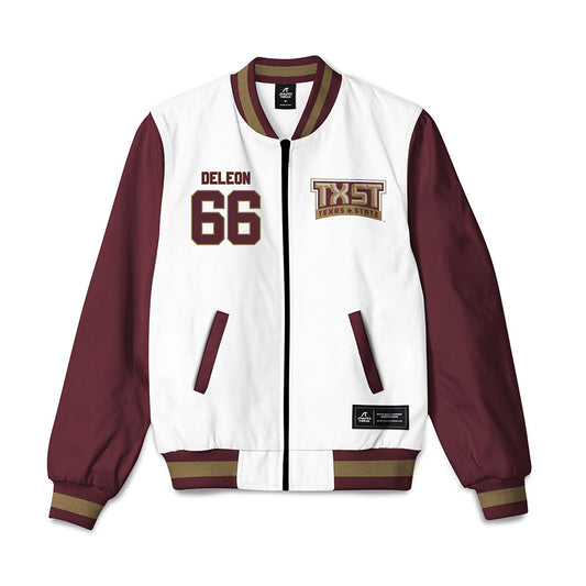 Texas State - NCAA Football : Justin Deleon - Bomber Jacket-0