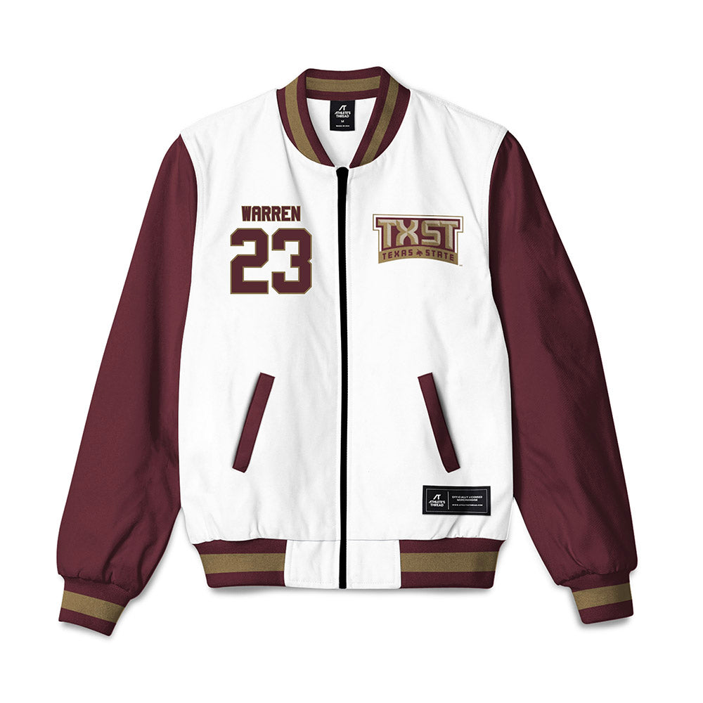 Texas State - NCAA Football : Willie Warren - Bomber Jacket-0