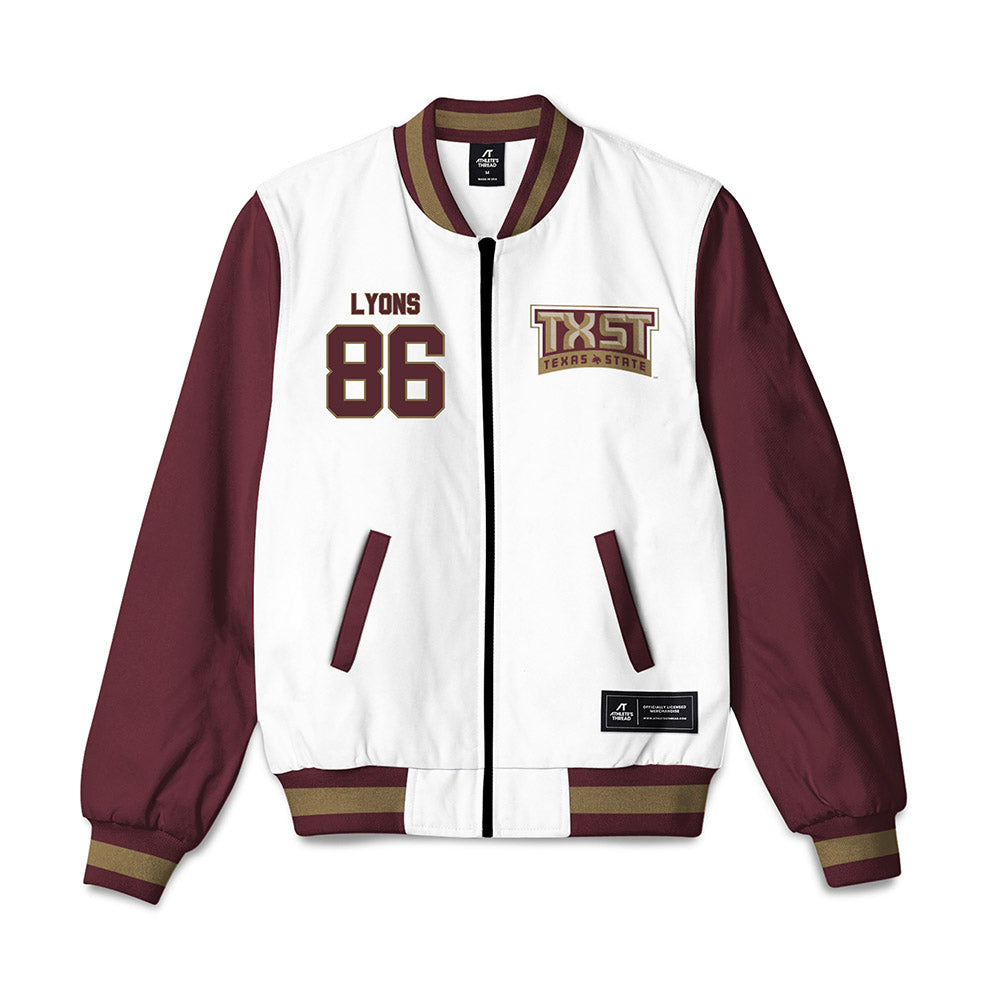 Texas State - NCAA Football : Titus Lyons - Bomber Jacket-0
