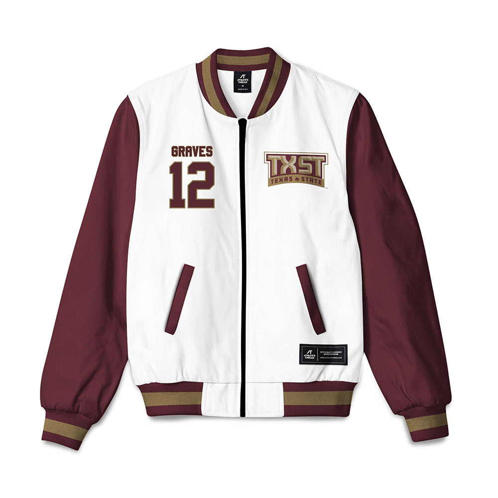 Texas State - NCAA Football : Lakeyleon Graves - Bomber Jacket-0