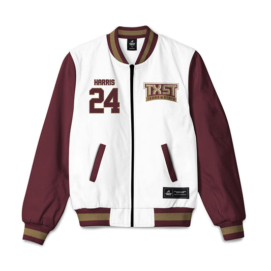Texas State - NCAA Football : Juntavious Harris - Bomber Jacket-0