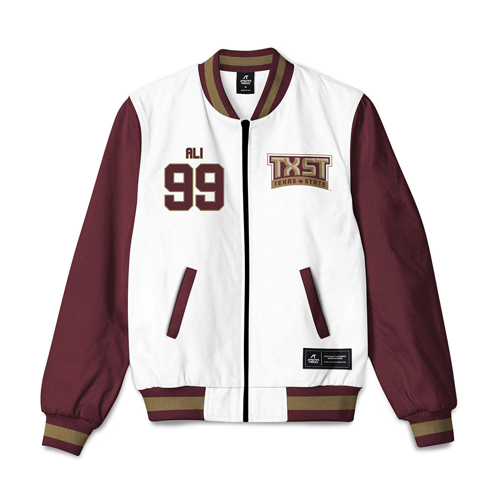 Texas State - NCAA Football : Jussiah Ali - Bomber Jacket-0