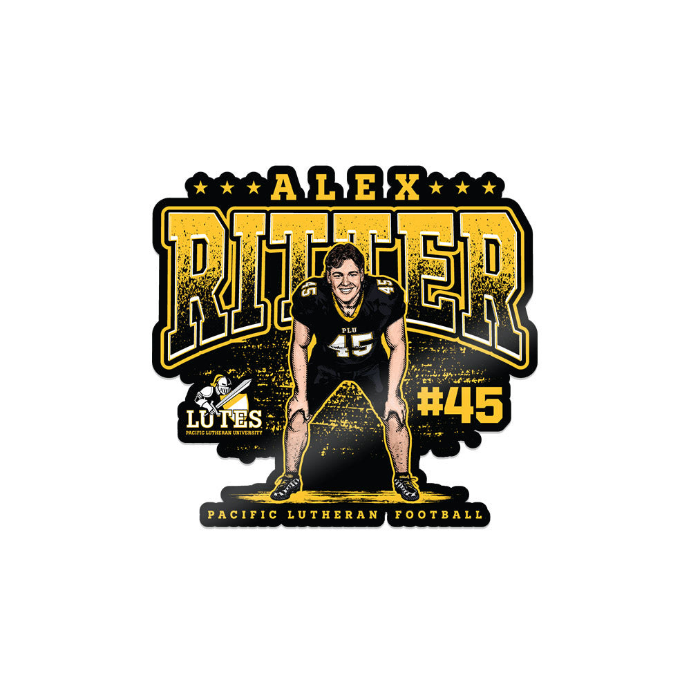 PLU - NCAA Football : Alex Ritter - Sticker Individual Caricature