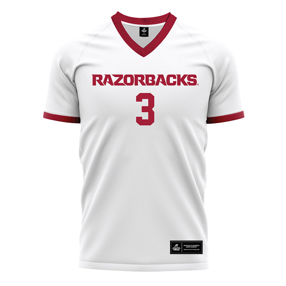 Arkansas - NCAA Women's Soccer : Nuria Craig - White Soccer Jersey-0