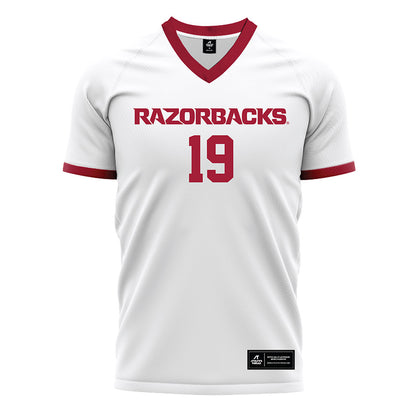 Arkansas - NCAA Women's Soccer : Paige Szymanski - White Soccer Jersey-0