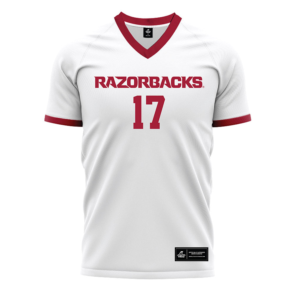 Arkansas - NCAA Women's Soccer : Kennedy Ball - White Soccer Jersey-0