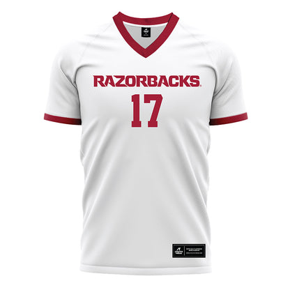 Arkansas - NCAA Women's Soccer : Kennedy Ball - White Soccer Jersey-0