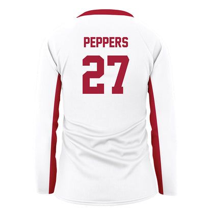 Arkansas - NCAA Women's Volleyball : Journey Peppers - White Volleyball Jersey-1