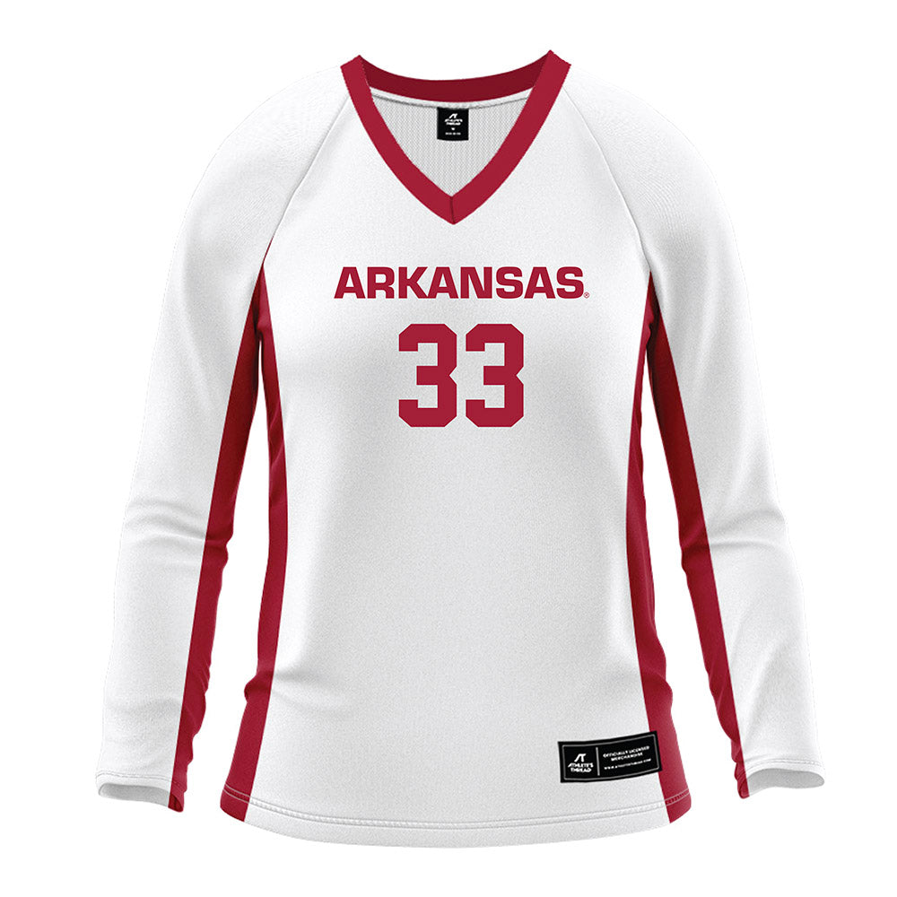 Arkansas - NCAA Women's Volleyball : Maggie McCarroll - White Volleyball Jersey-0