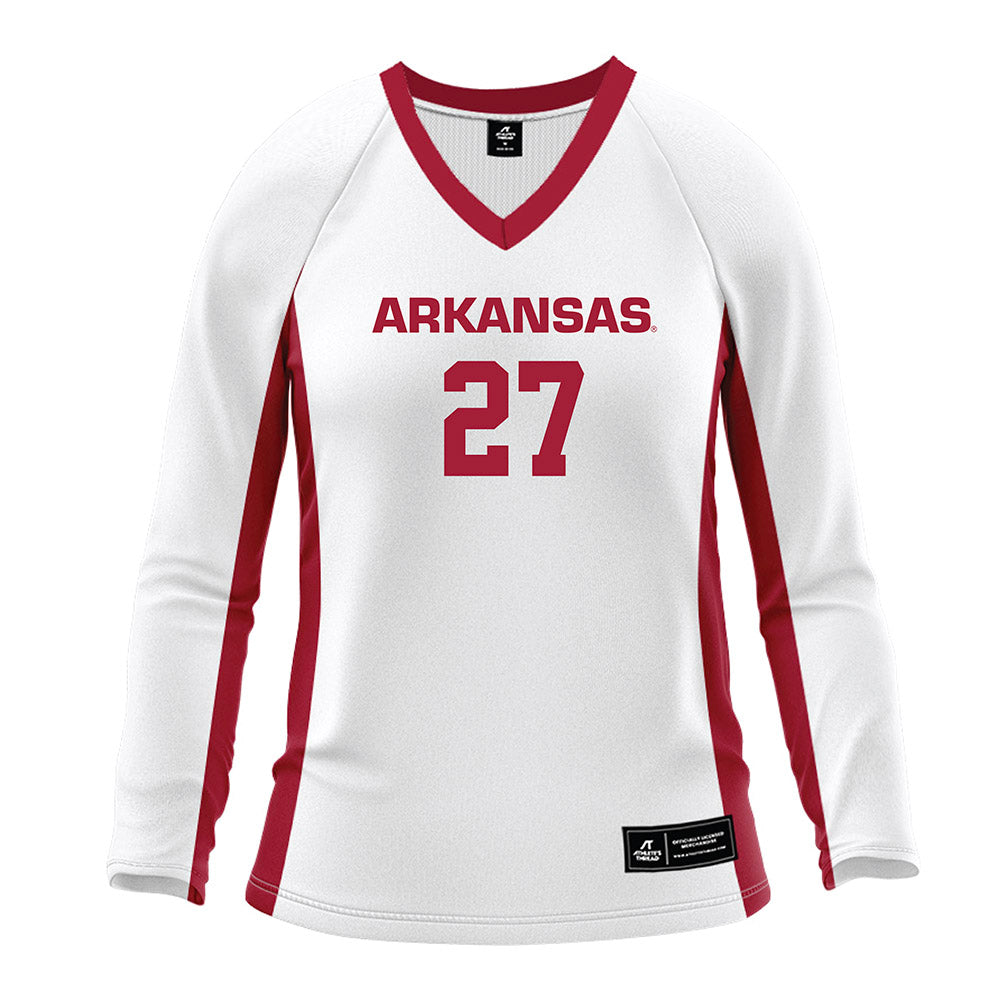 Arkansas - NCAA Women's Volleyball : Journey Peppers - White Volleyball Jersey-0