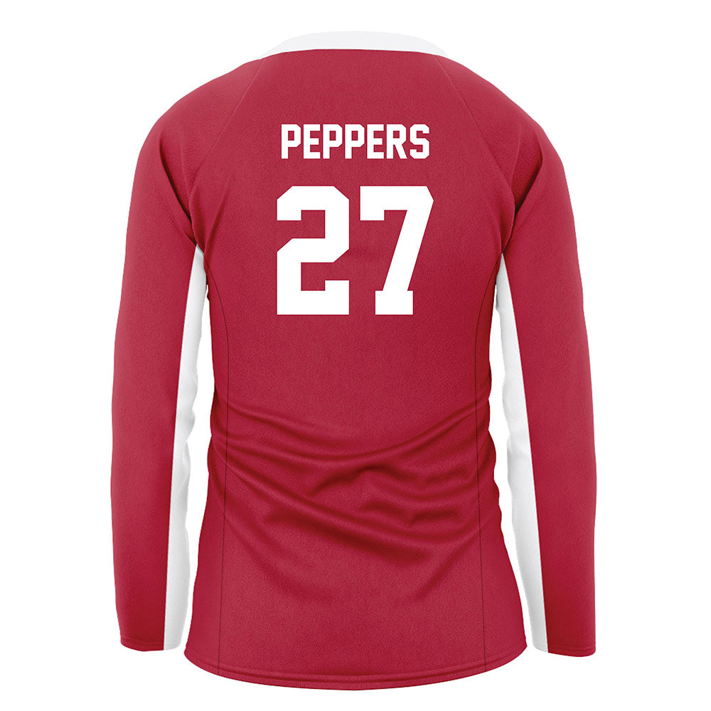 Arkansas - NCAA Women's Volleyball : Journey Peppers - Cardinal Red Volleyball Jersey-1