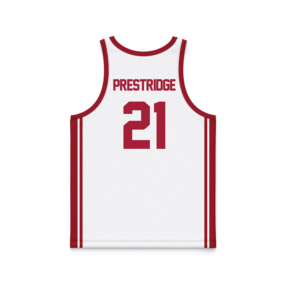 Arkansas - NCAA Women's Basketball : Kyiah Prestridge - White Basketball Jersey-1