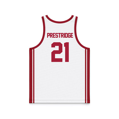 Arkansas - NCAA Women's Basketball : Kyiah Prestridge - White Basketball Jersey-1
