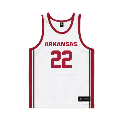Arkansas - NCAA Women's Basketball : Bonnie Deas - White Basketball Jersey-0