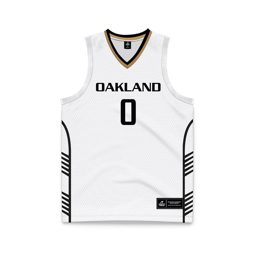 Oakland - NCAA Men's Basketball : Nassim Mashhour - White Basketball Jersey-0