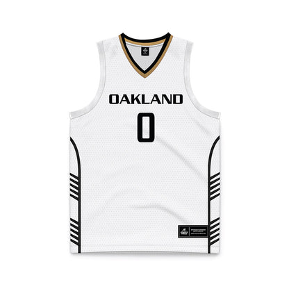 Oakland - NCAA Men's Basketball : Nassim Mashhour - White Basketball Jersey-0