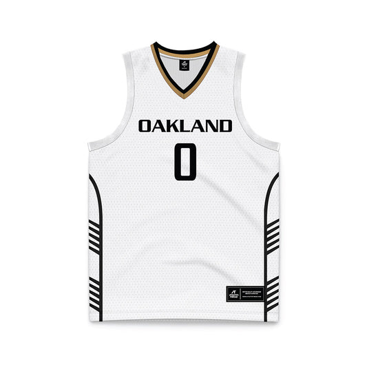 Oakland - NCAA Men's Basketball : Nassim Mashhour - White Basketball Jersey-0