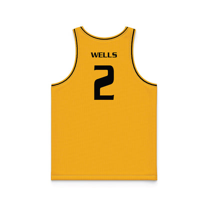 Oakland - NCAA Men's Basketball : Ziare Wells - Yellow Basketball Jersey-1