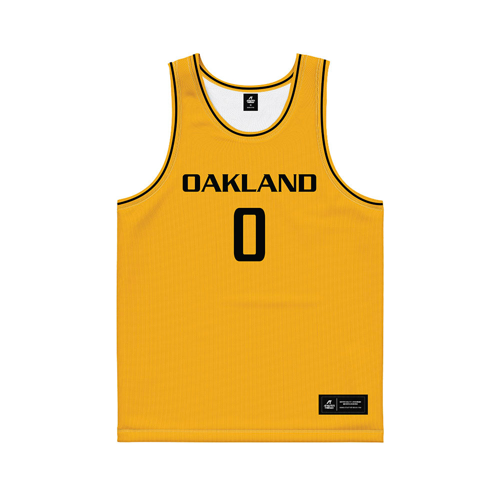 Oakland - NCAA Men's Basketball : Nassim Mashhour - Yellow Basketball Jersey-0