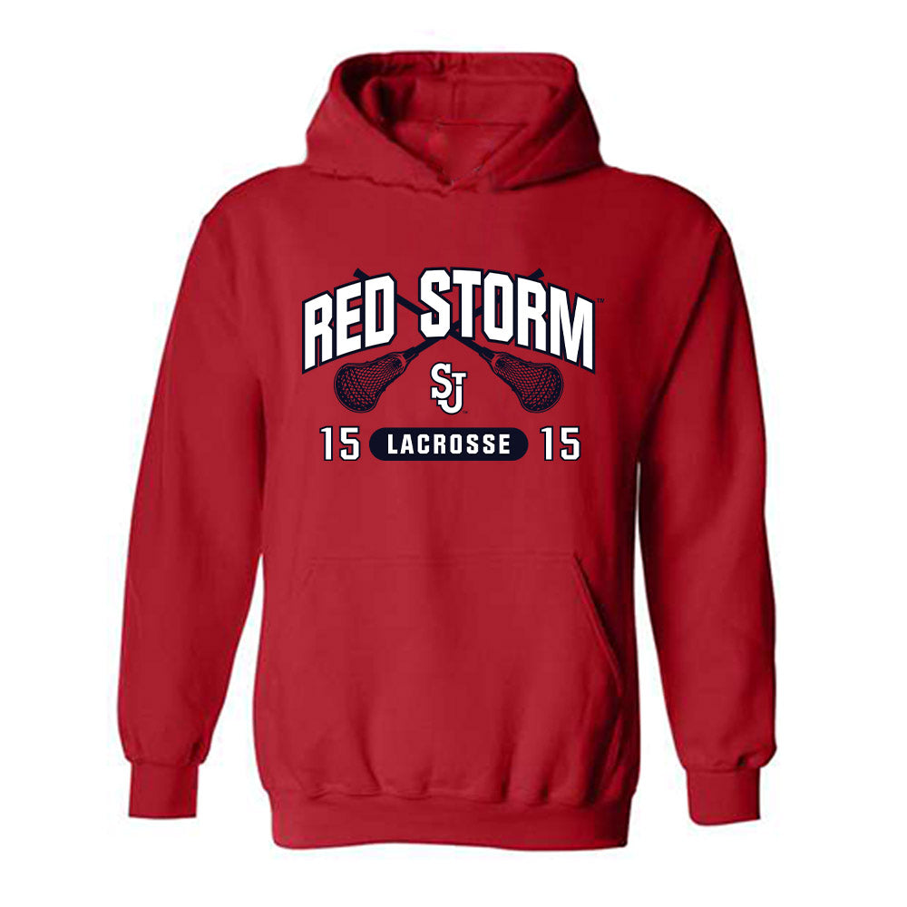 St. Johns - NCAA Men's Lacrosse : Cam Konradi - Sports Shersey Hooded Sweatshirt-0