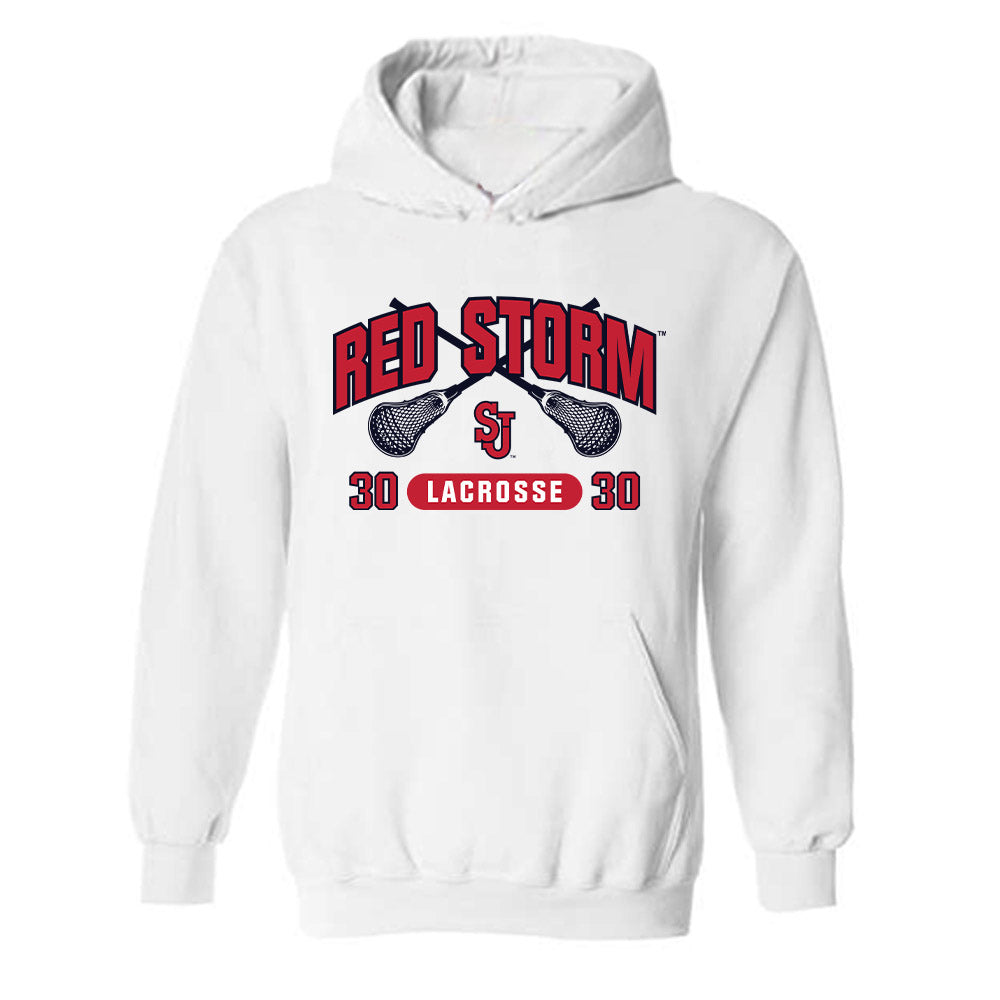 St. Johns - NCAA Men's Lacrosse : AJ Jeffares - Sports Shersey Hooded Sweatshirt-0