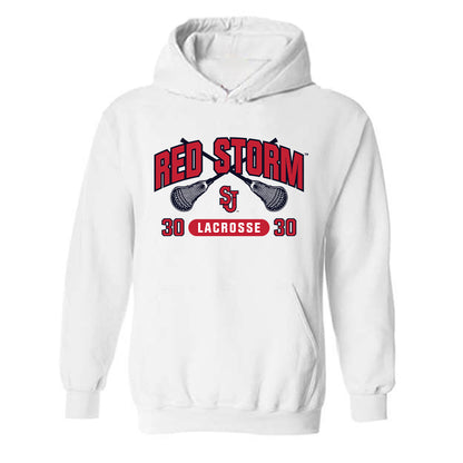 St. Johns - NCAA Men's Lacrosse : AJ Jeffares - Sports Shersey Hooded Sweatshirt-0