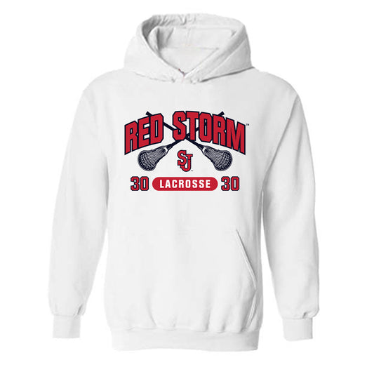 St. Johns - NCAA Men's Lacrosse : AJ Jeffares - Sports Shersey Hooded Sweatshirt-0