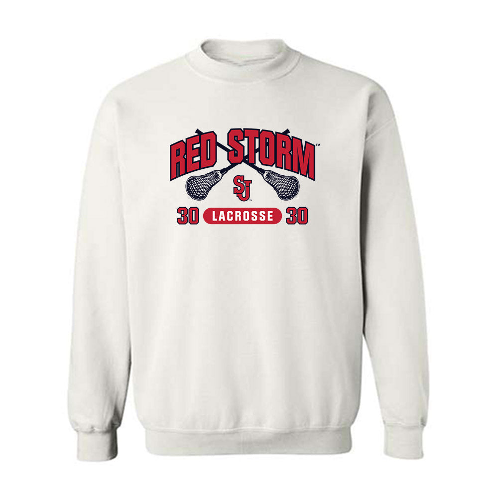 St. Johns - NCAA Men's Lacrosse : AJ Jeffares - Sports Shersey Crewneck Sweatshirt-0