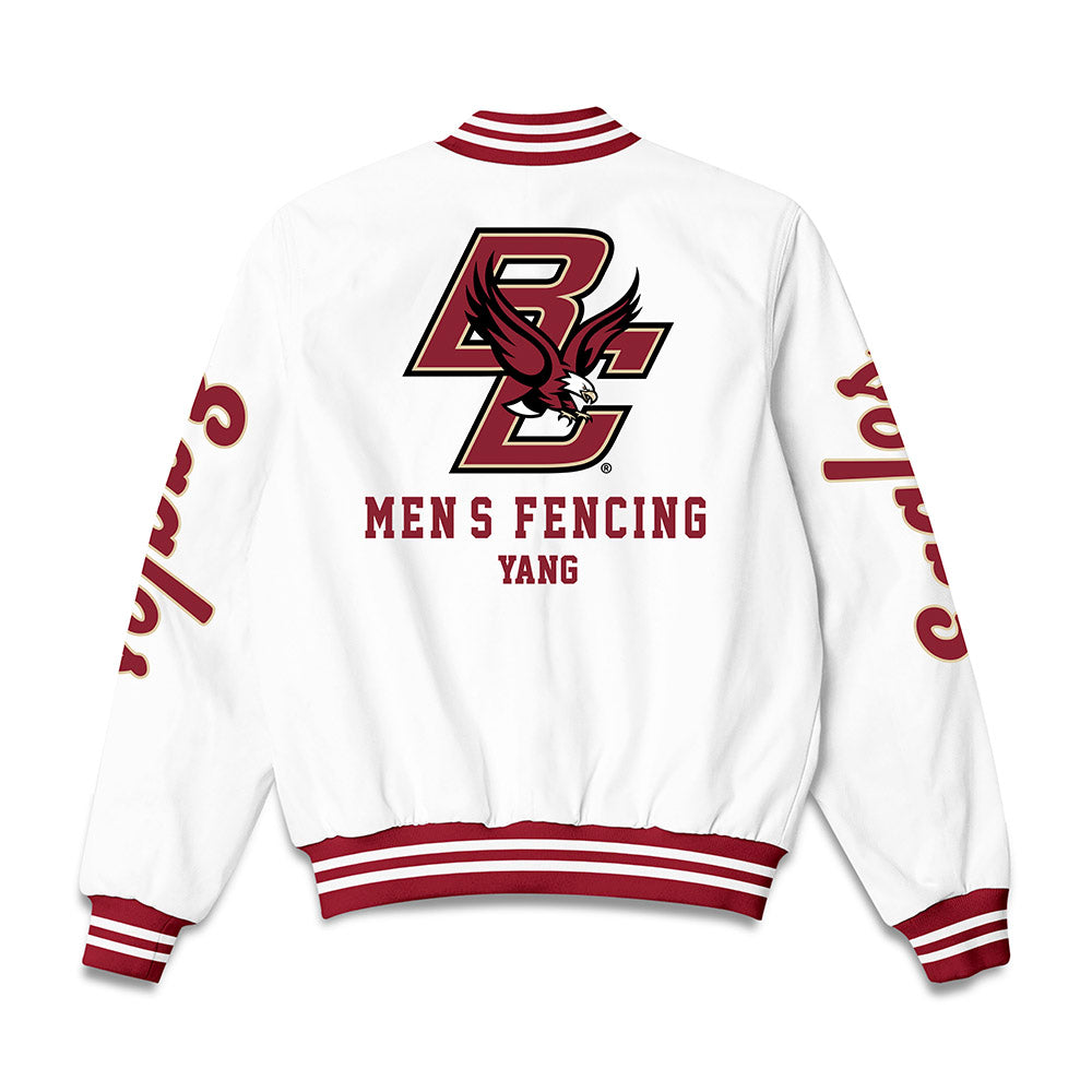 Boston College - NCAA Men's Fencing : Adam Yang - Bomber Jacket-1