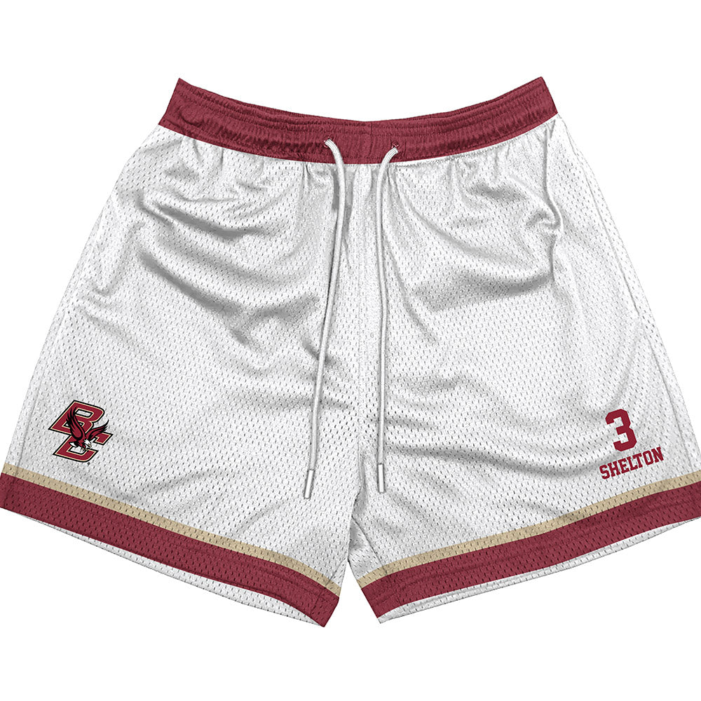 Boston College - NCAA Men's Basketball : Ernest Shelton - White Shorts-0